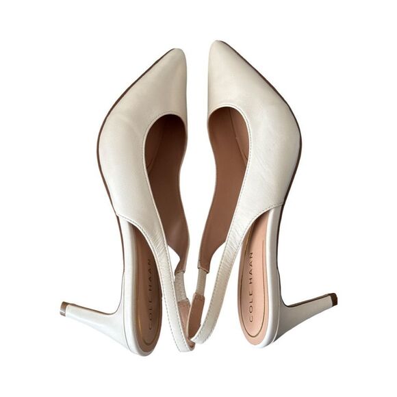 COLE HAAN VANDAM LEATHER SLING-BACK PUMP IVORY - Picture 10 of 11
